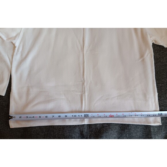 shirt 2XL Women Chinawear Casual Ivory Long Sleeve Thermal Style - Picture 6 of 9
